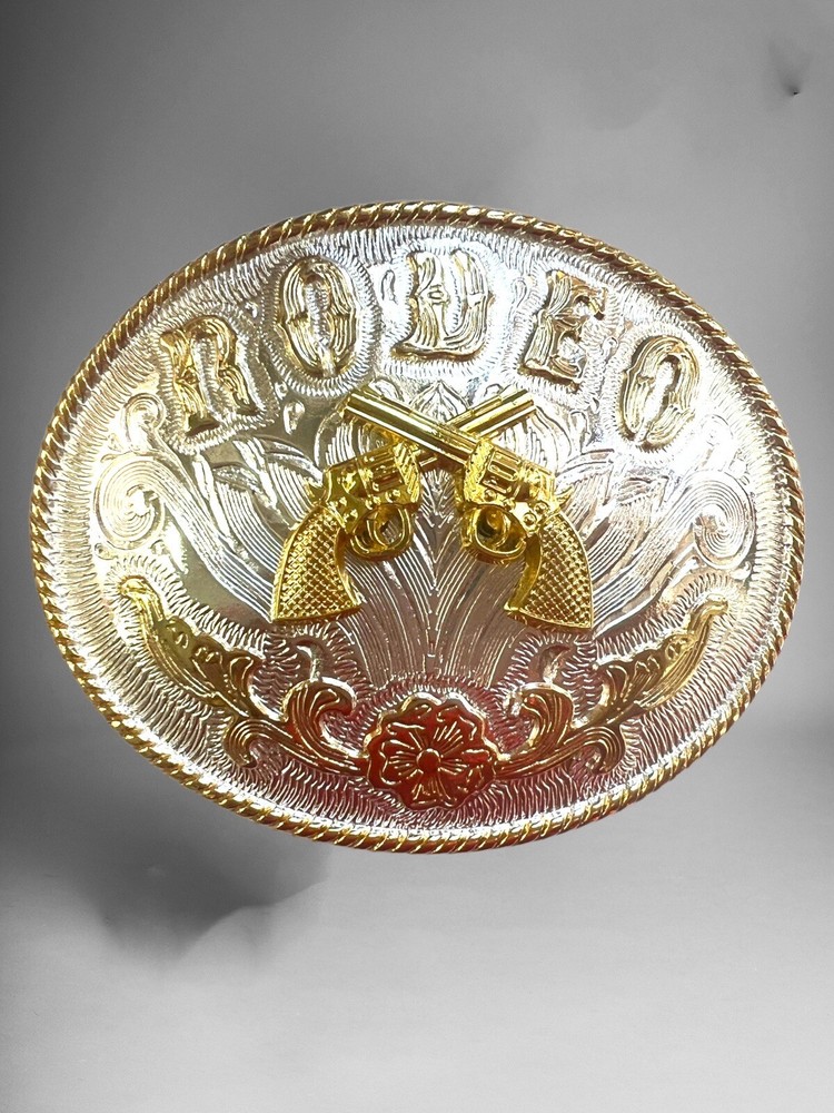 Guns Rodeo Western Cowboy Style Belt Buckle Hebilla Vaquera Rodeo Con Pistolas