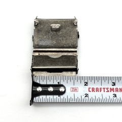 Vintage 90s Silver-tone Metal Flame Skull Military Slide Buckle for 1.5&Prime;Web Belt