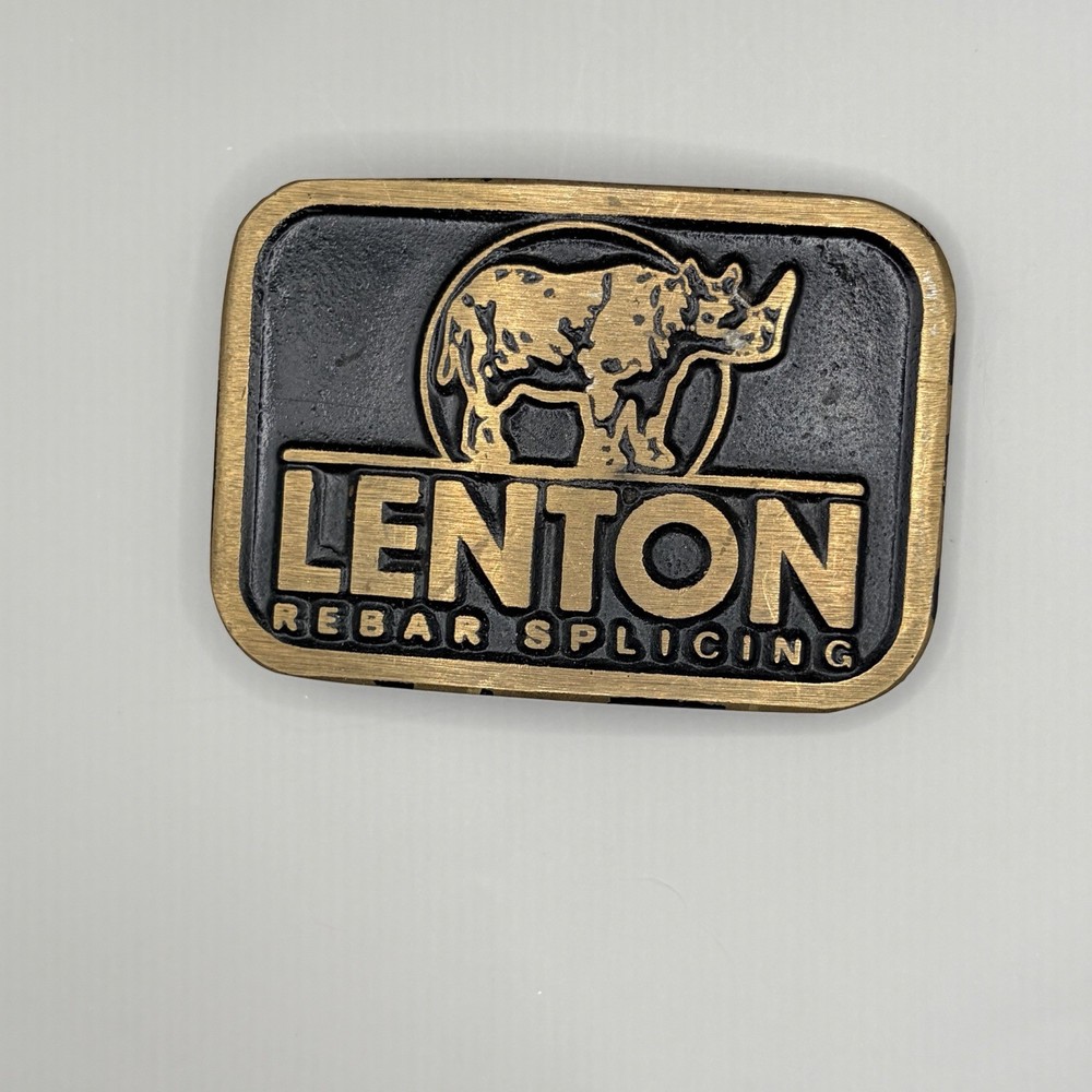 Vintage Lenton Rebar Splicing Dynabuckle Provo Utah Solid Brass Belt Buckle