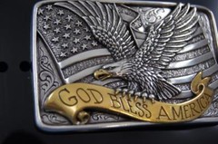 Nocona God Bless America Buckle American Flag Belt Buckle 37015