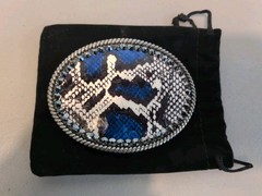 Genuine Python Snakeskin Hand Crafted Belt Buckle fits 1-1/4&Prime; Belt -Free S&H