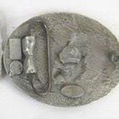 Vintage Soaring Eagle Belt Buckle Silver Tone Western Floral Scroll Oval Biker