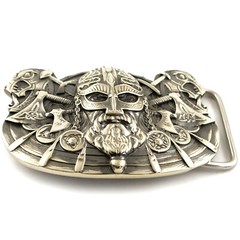 German silver belt buckle  » Viking »; Scandinavian german silver warrior buckle