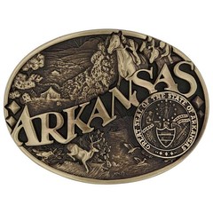 Montana Silversmiths State Heritage Antiqued Oval Brass Western Belt Buckle New