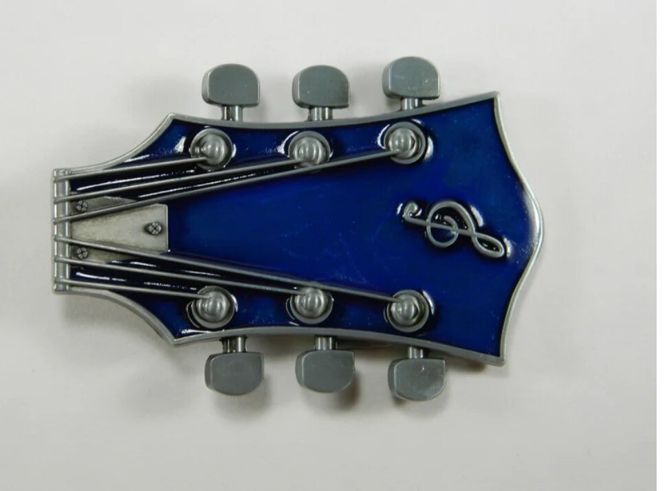 Blue Guitar Headstock Belt Buckle