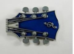 Blue Guitar Headstock Belt Buckle