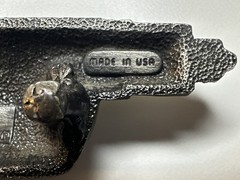 Brass Drill Belt Buckle – Bergamont Brass Works Buckle 3 inches 1980 USA Made