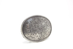 Rope Edge Western Floral Belt Buckle, (1.5 ») Removable Western Buckle