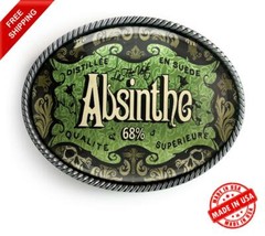 Victorian Belt Buckle – Vintage Absinthe Handmade Oval Buckle – 431