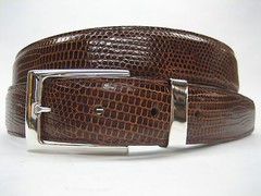 Sterling silver 925 two piece buckle set and Genuine Lizard 30 mm belt U.S.A..