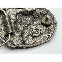 Vintage 1986 CJ Inc Largemouth Bass Deer Belt Buckle CJ 1038 Made in USA Enamel