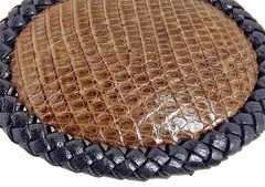 Lizard skin Belt Buckle Western Cowboy style HANDMADE NEW Authentic lite brown