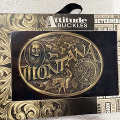 Montana Silversmiths Attitude Buckles Montana State New Unopened Box 1.5 in Belt