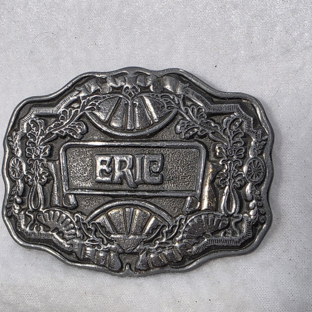 Vintage 1970&rsquo;s Oden Inc ERIC Name Men&rsquo;s OLD TIME BELT BUCKLE COLLECTION BRONZE