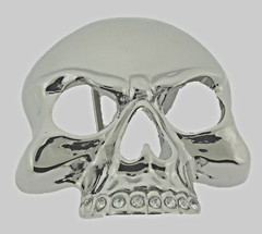 Skull Belt Buckles Men Pirate Skeleton Silver Metal Tribal Gothic Tattoo Bling