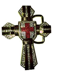 RELIGIOUS CROSS JESUS BLESSING BELT BUCKLE