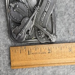 1984 Bergamot Brass Works Country WestMusic Belt Buckle Fiddle & Banjo & Guitar