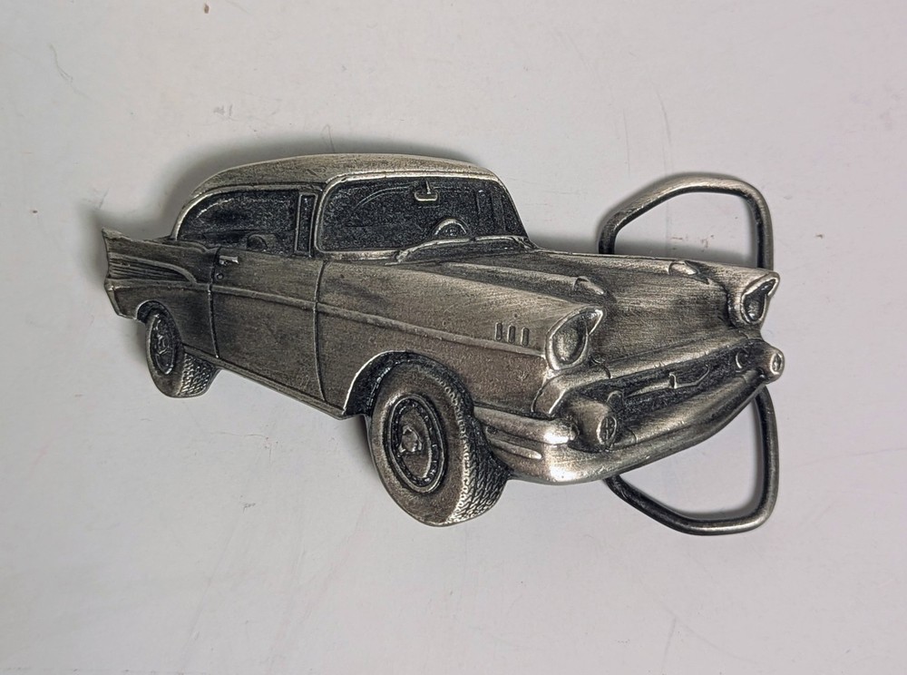 Vintage 57 Chevy Car Belt Buckle 1979 Bergamot Brass Works-U-39