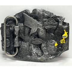 Vietnam Veteran Belt Buckle Eagle Soldiers Helicopter US Flag Made in USA