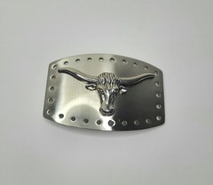 Western STEER BULL Head Cowboy Rodeo Style Belt Buckle Chrome