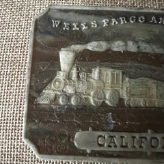 Wells Fargo and Company California Train Belt Buckle 3.5×2.25 Western Aesthetic