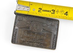 Vintage 1970&rsquo;s Budweiser Anheuser-Busch Belt Buckle 3”x2” Made in USA!