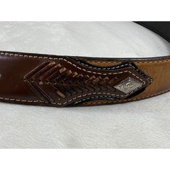 Nocona Western Leather Belt Men&rsquo;s Size 40 Brown Tooled Engraved Buckle