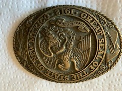 belt buckle cowboy solid brass tony and lama collection 1912