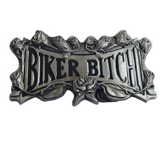 Silver Finish Biker Belt Buckle – Biker Belt Buckle – Biker Bitch & Rose