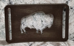 GRIP6 BELT BUCKLE – BISON / AMERICAN BUFFALO – RUSTIC HAND PAINT – 1.5 INCH WIDE