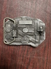Vintage 1987 Siskiyou Belt Buckle American Veteran & Damn Proud of It USA