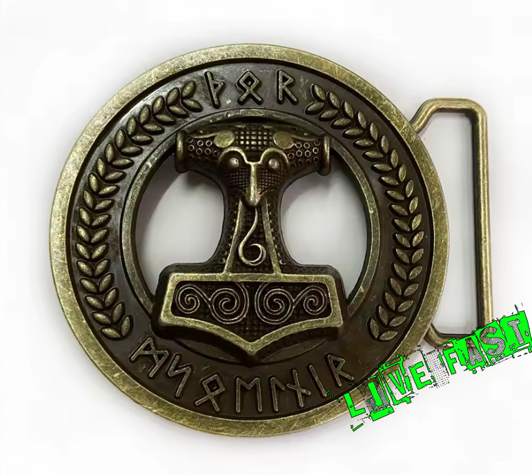 THORS HAMMER Belt Buckle Mjolnir viking jewelry nordic runes asatru norse odin