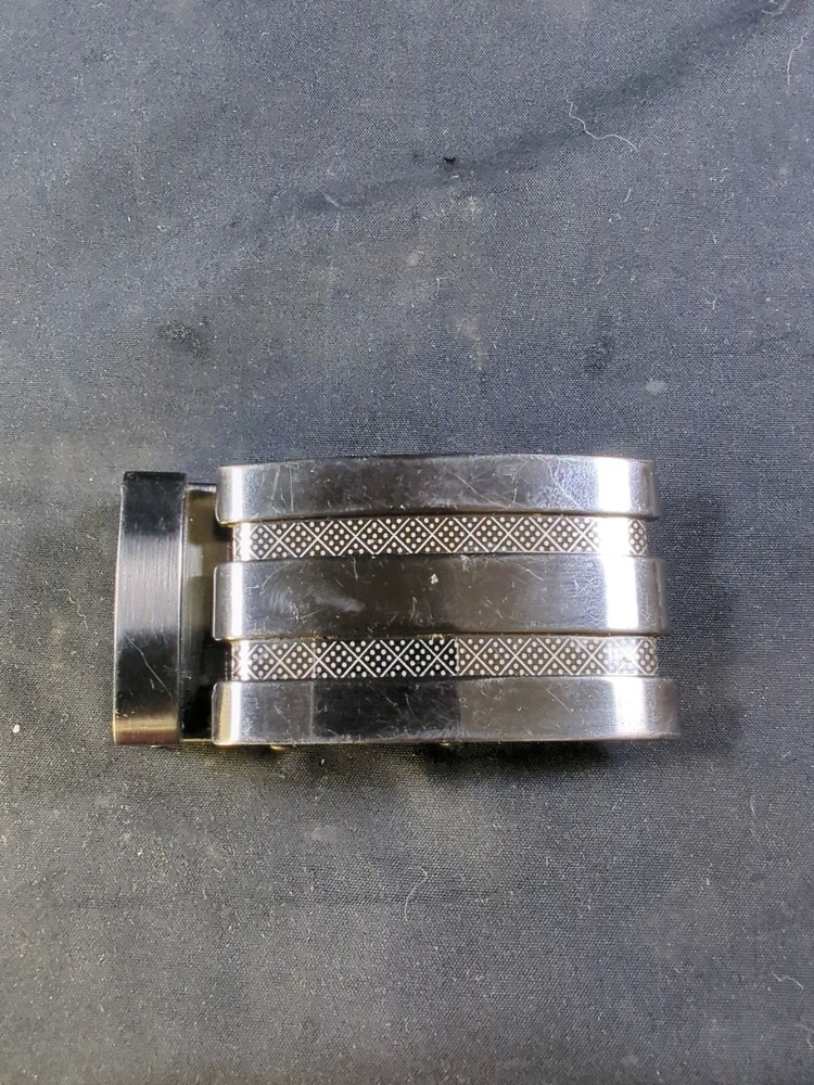 Dark Silver Tone Automatic Ratchet Slide Belt Buckle Adjustable Teeth Replace