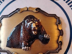 Brown Bear Growling 3D Belt Buckle Wildlife Hunting Grizzly Woods Forest Outdoor