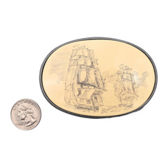 Sailing Ships Pirate Battle Pursuit Colonial Whaling Sailor Belt Buckle