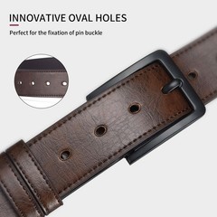 MACBORO 1-1/2&Prime; (38mm) Leather Belt Without Size 35 (Fits Waist 31-32）, Brown