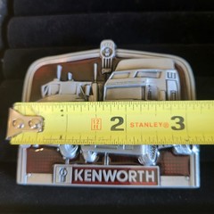 Kenworth Belt Buckle Metal & Red Enamel Finish Trucker Transportation Diesel