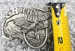 Siskiyou ROCKY MOUNTAIN Belt Buckle Vintage 1985 Pewter Eagle & Miner /2500