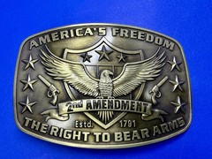America&rsquo;s Freedom Right To Bear Arms 2nd Amendment Belt Buckle In New Condition