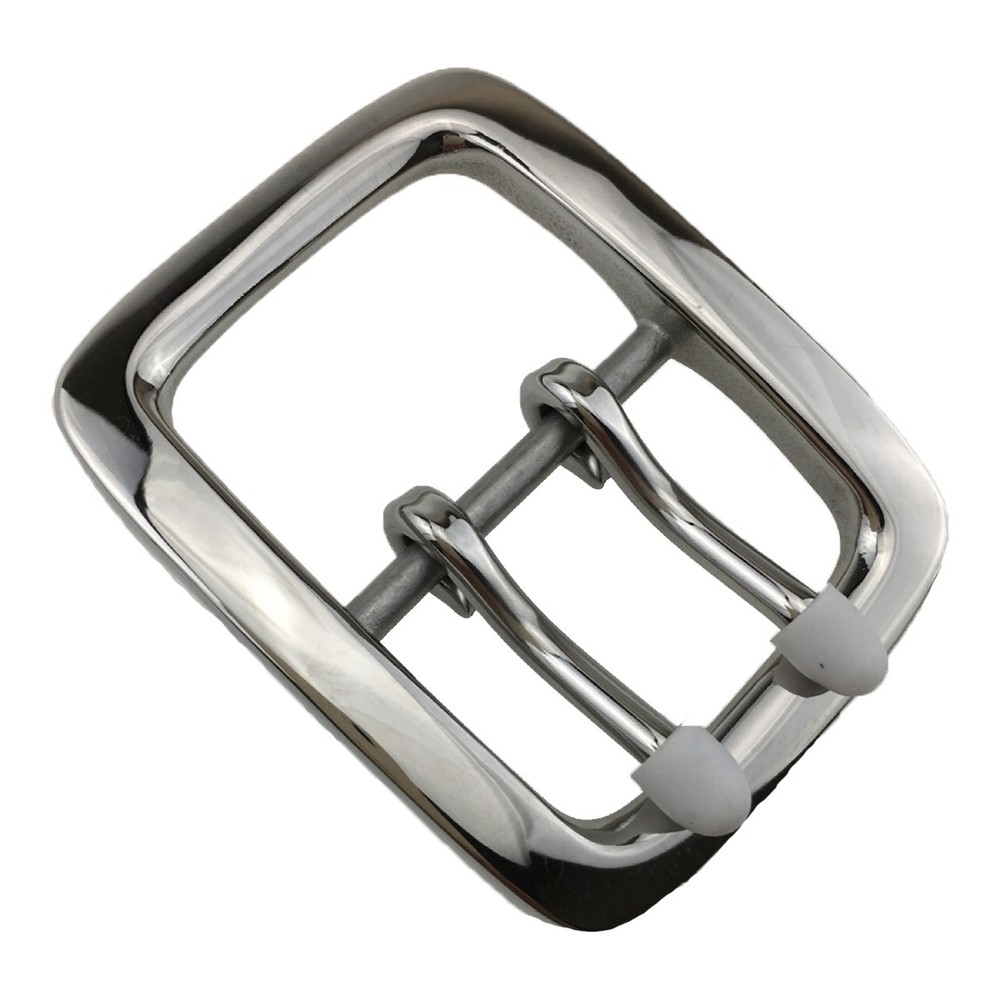 1pc Replacement 1-1/2&Prime; (4cm) Solid Stainless Steel Double Prong Belt Buckle