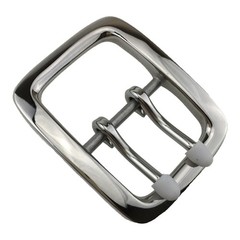 1pc Replacement 1-1/2&Prime; (4cm) Solid Stainless Steel Double Prong Belt Buckle