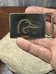 Vintage Official Ducks Unlimited Silver Bronze Limited Edition Belt Buckle