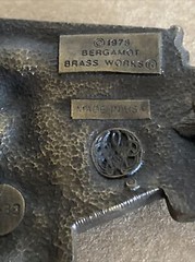 1978 Bergamot Brassworks Fire Truck Belt Buckle G-38 Made in USA 3&Prime; x 2-1/4&Prime;