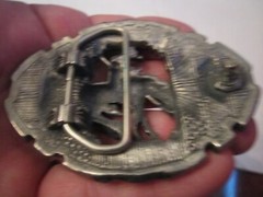 COWBOY RIDING A HORSE THEME BELT BUCKLE – ORNATE – GW-15