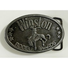 Winston Belt Buckle Mens OS Silver Rodeo Awards Cowboy Bronc Rider Vintage