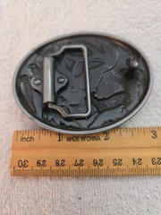 GREY BUCK HEAD Metal Belt Buckle Deer Hunter Theme Mule Deer