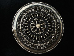 QL19114 *NOS* REALLY COOL **FLORAL ORNAMENTAL** FASHION BRASSTONE BELT BUCKLE
