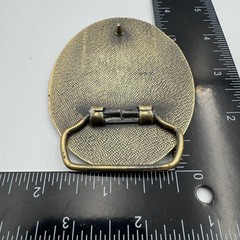 Vintage NRA Member Hunter Belt Buckle Brass Tone Deer Buck Wildlife Logo Oval