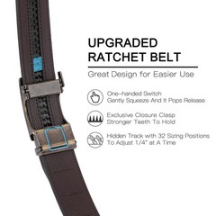 SENDEFN Men&rsquo;s Leather Casual Belt 1 3/8&Prime; 28&Prime; to 46&Prime; Waist Adjustable, Brown