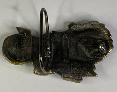 Vintage 1984 Baron Solid Brass Multi-Color “Dragon” #H1422 3” 3D Belt Buckle